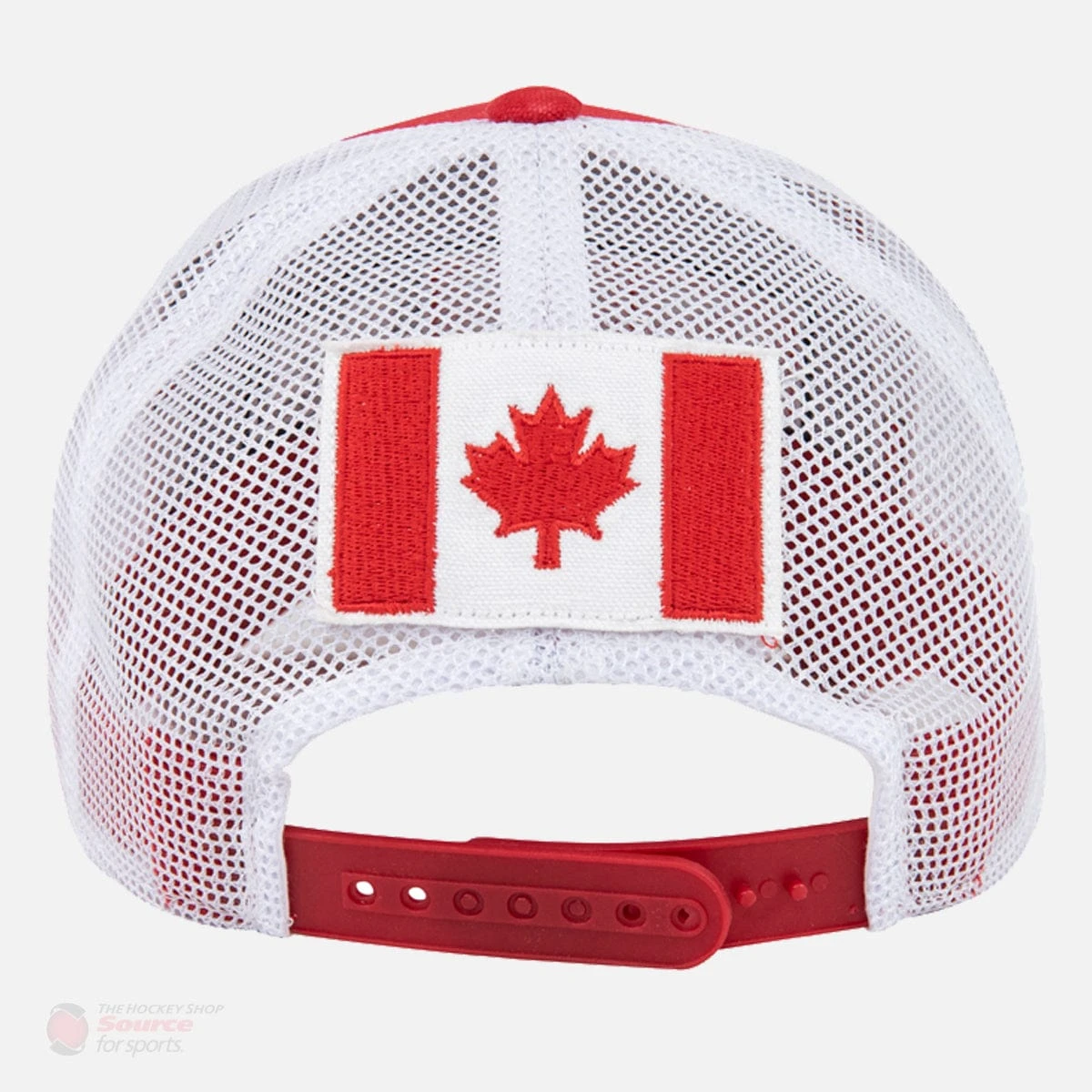 CCM Retro Logo Canada Flag Mesh Trucker Snapback Hat - Image 4