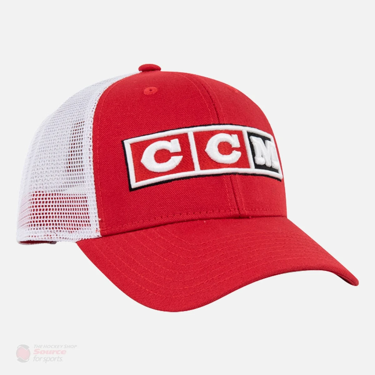 CCM Retro Logo Canada Flag Mesh Trucker Snapback Hat - Image 2