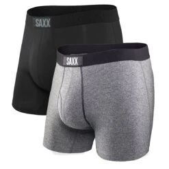 Saxx Vibe Boxers - Black / Grey (2 Pack)